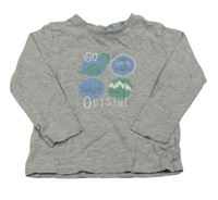 Šedé melírované triko s dinem S. Oliver