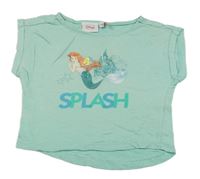 Zelené crop tričko s Ariel Disney