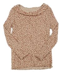 Růžovo-starorůžové vzorované žebrované triko C&A