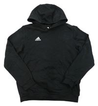 Černá mikina s logem a kapucí Adidas