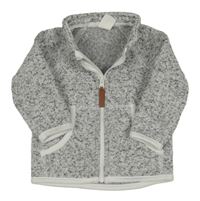 Šedá melírovaná pletená thermo propínací mikina H&M
