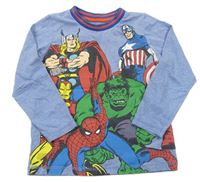 Modré melírované triko s Avengers George
