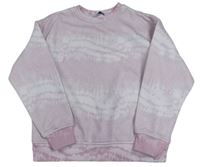 Růžovo-bílá batikovaná mikina Primark