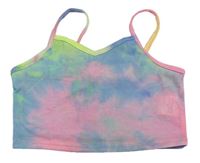 Barevný batikovaný crop top Shein
