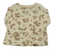 Béžovo-hnědé triko s leopardím vzorem F&F