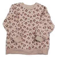 Růžovo-fialová mikina s leopardím vzorem F&F