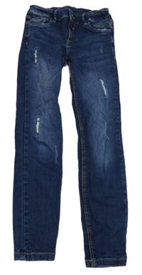 Tmavomodré skinny rifle s prodíráním Page one young