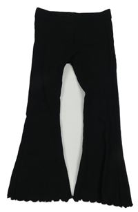 Černé žebrované flare legíny Next