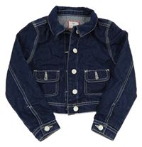 Tmavomodrá riflová crop bunda Jasper Conran