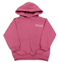 Růžová mikina s nápisy a kapucí F&F