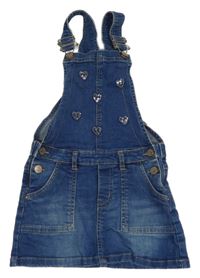 Modré laclové riflové šaty se srdíčky 