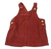 Cihlové laclové manšestrové šaty F&F