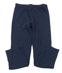 Tmavomodré žebrované legíny Tu