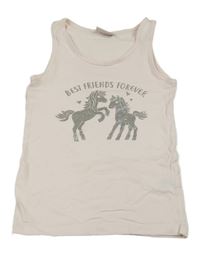 Světlerůžový top s koníky