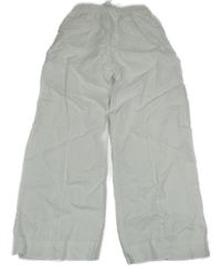 Bílé lněné široké kalhoty Zara