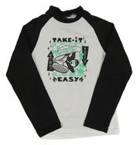 Bílo-černé thermo triko se snowboarďákem Wedze 