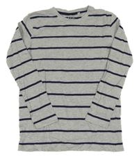 Šedo-tmavomodré pruhované triko Y.F.K.