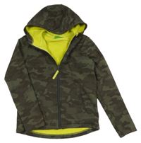 Khaki-hnědá army softshellová funkční bunda s kapucí Mountain Warehouse