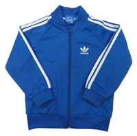 Modro-bílá propínací mikina s logem Adidas