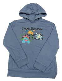 Šedomodrá mikina s Pokémony a kapucí Primark