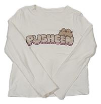 Bílé triko s nápisem - Pusheen Reserved