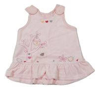 Světlerůžové sametové laclové šaty se stromem M&S