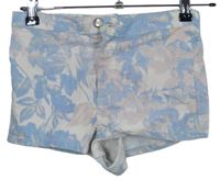 Dámské světlemodro-růžové květované kraťasy Topshop 