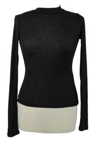 Dámské černé průsvitné crop triko New Look 