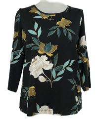 Dámské černé květované triko Fair Lady 