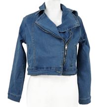 Dámský světlemodrý crop riflový křivák Shein 