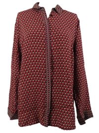 Dámská červeno-vínová vzorovaná halenka Heine 