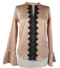 Dámská starorůžová halenka s černou krajkou 