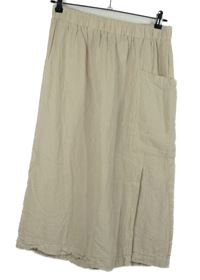 Dámská béžová lněná midi sukně Beloved 