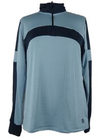 Dámská světlemodro-tmavomodrá vzorovaná sportovní mikina s pruhy Crivit 