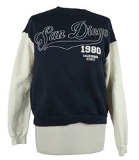 Dámská tmavomodro-smetanová mikina s nápisem C&A