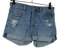 Dámské světlemodré riflové kraťasy s prošoupáním H&M
