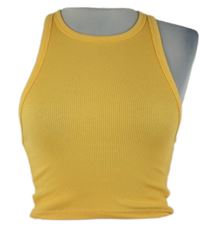 Dámský žlutý žebrovaný crop top Zara 