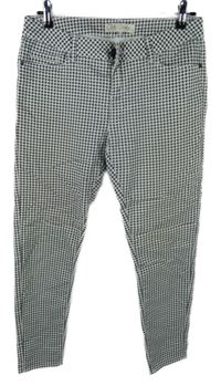 Dámské černo-bílé vzorované skinny elastické kalhoty C&A