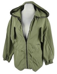 Dámská khaki šusťáková parka s kapucí 