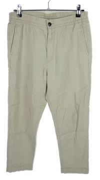Pánské béžové plátěné chino kalhoty H&M