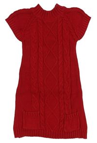 Červené vzorované svetrové šaty Yd.