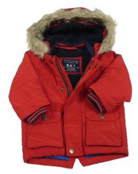 Červená šusťáková zimní bunda s kapucí Next