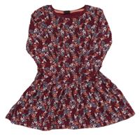 Vínové květinové bavlněné šaty Kiki&Koko
