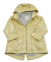Žlutý třpytivý nepromokavý jarní kabát s kapucí Next