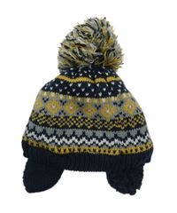 Tmavomodro-šedo-žlutá vzorovaná čepice George