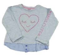 Světlemodrá melírovaná mikina se srdíčkem Dopodopo