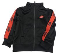 Černo-červená sportovní propínací mikina s logem Nike