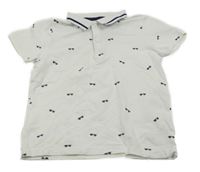 Bílé polo tričko s brýlemi F&F