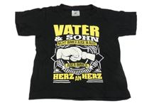 Černé tričko s nápisem a potiskem