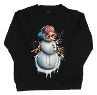 Černá mikina se sněhulákem Next